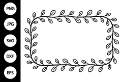 Floral Rectangle Frame SVG Product Image 1