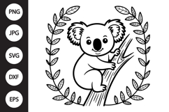 Koala Outline SVG, Coloring Page Product Image 1