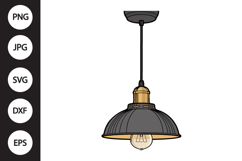 Industrial Pendant Light SVG Product Image 1