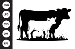 Cow Calf Silhouette SVG Product Image 1