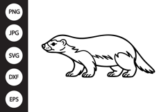Honey Badger Outline SVG, Coloring Page Product Image 1
