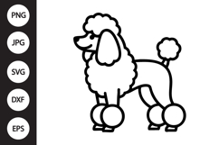 Poodle Dog Outline SVG, Coloring Page Product Image 1