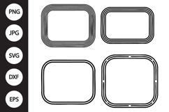 Rounded Rectangle Double Frame SVG Product Image 1