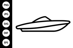 Outline Speedboat SVG Product Image 1