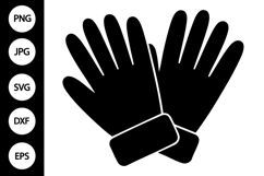 Silhouette Winter Gloves SVG Product Image 1