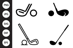 Golf Club &amp; Ball SVG, Golf Club &amp; Ball Clipart Product Image 1