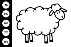 Outline Doodle Sheep SVG, Coloring Page Product Image 1