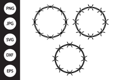 Barbed Wire Circle SVG, Barbed Wire Circle Clipart Product Image 1