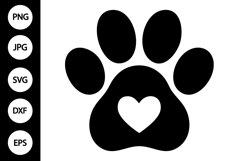 Paw Print Heart SVG Product Image 1