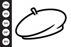 French Beret Outline SVG, Coloring Page Product Image 1