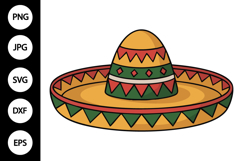 Sombrero Hat Clipart SVG Product Image 1