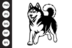 Husky Running Silhouette SVG Product Image 1