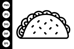 Taco Outline SVG, Coloring Page Product Image 1