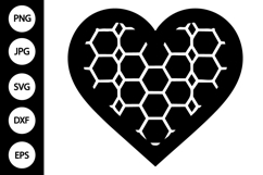 Honeycomb Heart Silhouette SVG Product Image 1