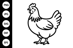 Chicken Outline SVG, Coloring Page Product Image 1