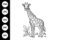 Giraffe Outline SVG, Coloring Page Product Image 1