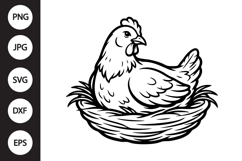 Chicken on Nest SVG Product Image 1