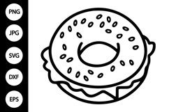 Outline Bagel SVG, Coloring Page Product Image 1