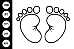 Baby Feet Footprint SVG Product Image 1