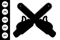 Crossed Chainsaws SVG Product Image 1