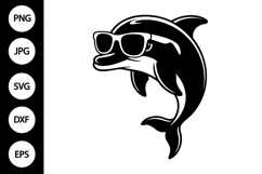 Dolphin Wearing Sunglasses SVG Product Image 1