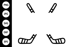 Monogram Crossed Hockey Sticks SVG Product Image 1