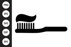 Toothbrush with Toothpaste SVG Product Image 1