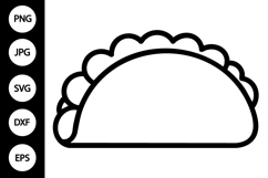 Taco Outline SVG, Coloring Page Product Image 1
