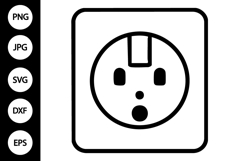 Outline Power Outlet SVG, Coloring Page Product Image 1