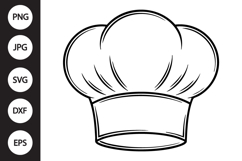 Chef Hat Outline SVG, Coloring Page Product Image 1
