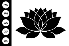 Silhouette Lotus Flower SVG Product Image 1
