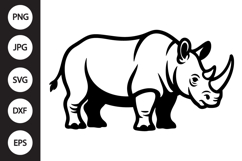 Rhino Outline SVG, Coloring Page Product Image 1
