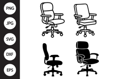 Office Chair SVG, Office Chair Clipart Product Image 1