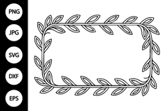 Floral Rectangle Frame SVG Product Image 1