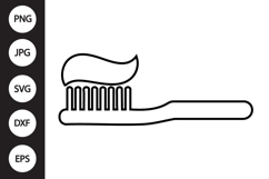 Toothbrush with Toothpaste SVG Product Image 1