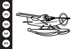 Seaplane Outline SVG, Coloring Page Product Image 1
