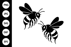 Two Bees Together Silhouette SVG Product Image 1