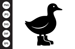 Duck with Rainboots SVG Product Image 1