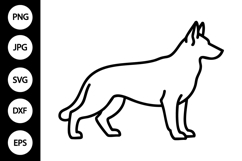 Outline German Shepherd SVG Product Image 1