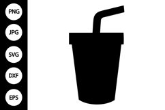 Silhouette Cup with Straw SVG Product Image 1