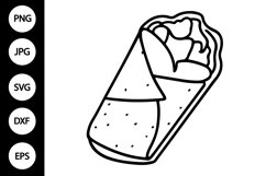 Outline Burrito SVG, Coloring Page Product Image 1
