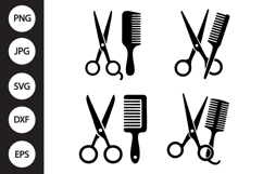 Scissors and Hairbrush SVG, Scissors and Hairbrush Clipart Product Image 1