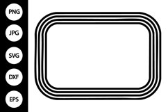 Rounded Rectangle Double Frame SVG Product Image 1