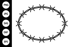 Barbed Wire Oval SVG, Barbed Wire SVG Product Image 1