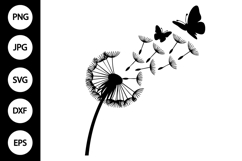 Dandelion with Butterfly SVG Product Image 1