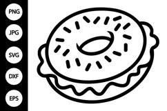 Outline Bagel SVG, Coloring Page Product Image 1