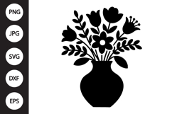 Flower Vase Silhouette SVG Product Image 1