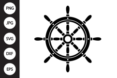 Ship Wheel Silhouette SVG Product Image 1