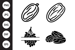 Dried Dates SVG, Dried Dates Clipart Product Image 1