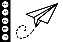 Paper Airplane Line SVG Product Image 1